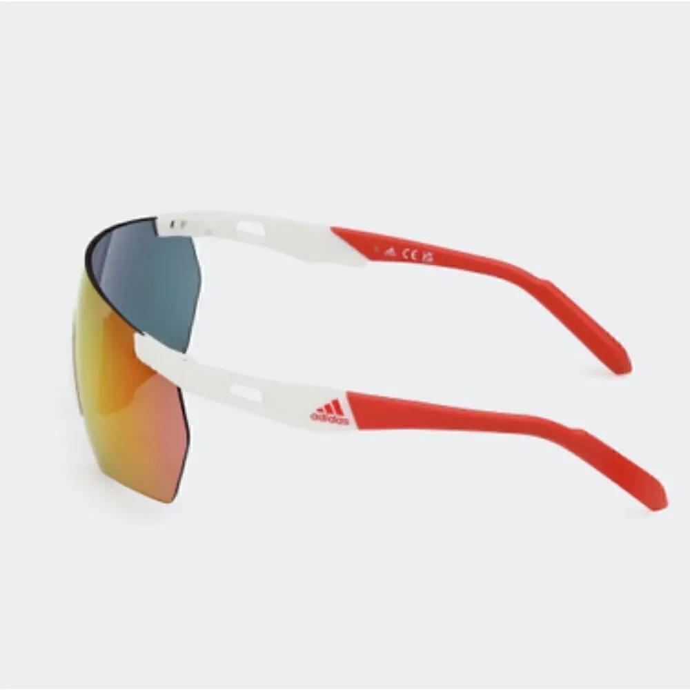 Adidas Sport Sunglasses White Red Interchangeable Lense Cycling Polarized SP0062